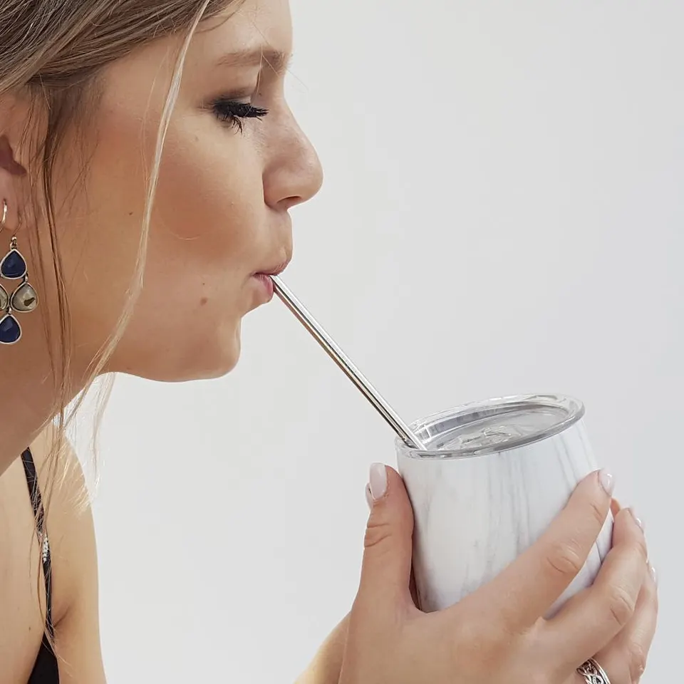 Palhinha reutilizável de inox com bolsa